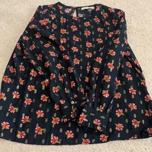 Loft Metallic floral top